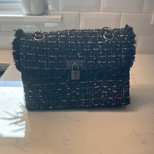 Kurt Geiger - Chic Black Tweed Shoulder Bag
